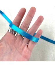 Ruban satin double face turquoise 10 mm