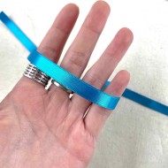 Ruban satin double face turquoise 10 mm