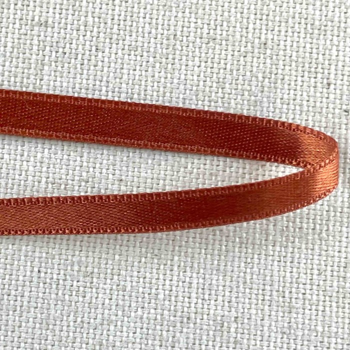 Ruban satin double face argile 10 mm