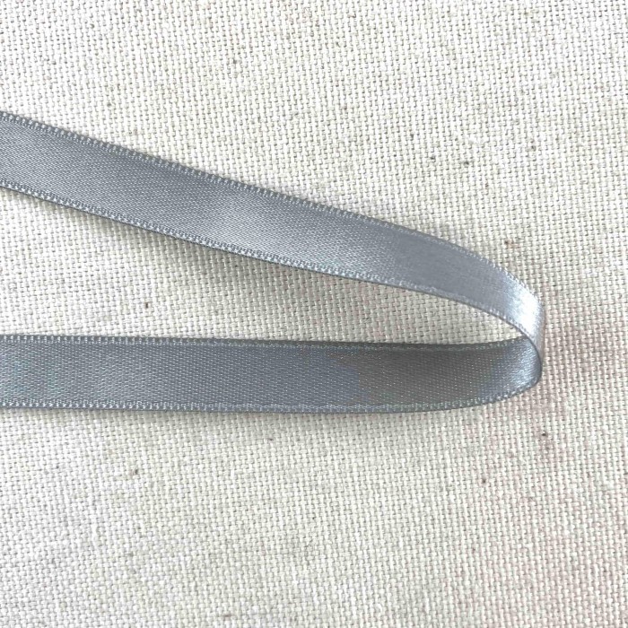 Ruban satin double face gris 10 mm