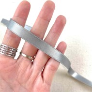 Ruban satin double face gris 10 mm