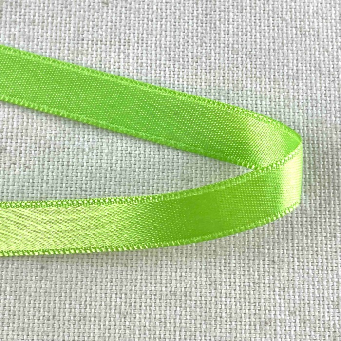 Ruban satin double face vert pomme 10 mm