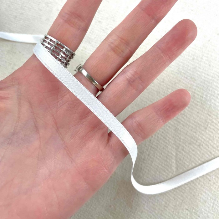 Ruban satin double face blanc 10 mm