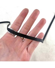 Ruban polyester noir 6 mm