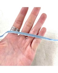 Ruban coton bleu 4 mm