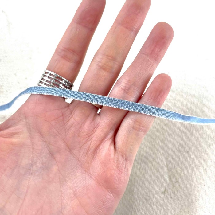 Ruban coton bleu 4 mm