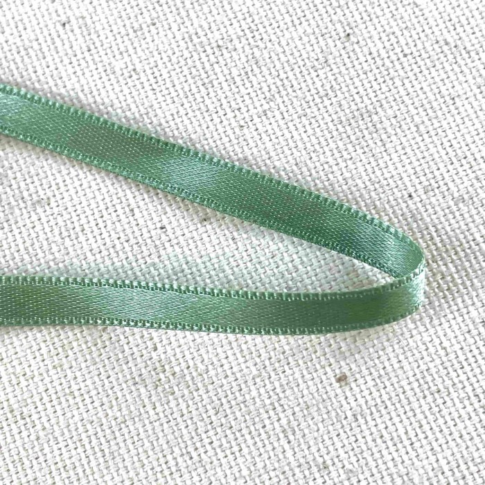 Ruban satin double face olive 10 mm