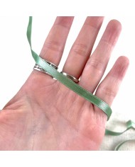 Ruban satin double face olive 10 mm