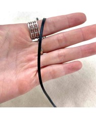 Ruban satin double face noir 3 mm