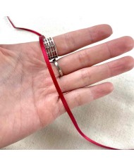 Ruban satin double face rouge foncé 3 mm