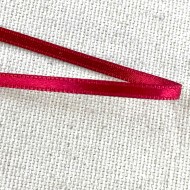 Ruban satin double face rouge foncé 3 mm