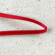 Ruban satin double face rouge 3 mm