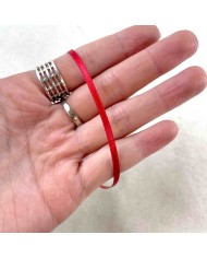 Ruban satin double face rouge 3 mm