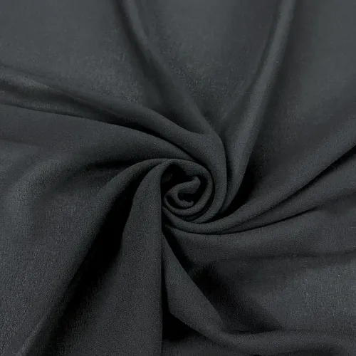 tissu viscose voile de crêpe noir uni