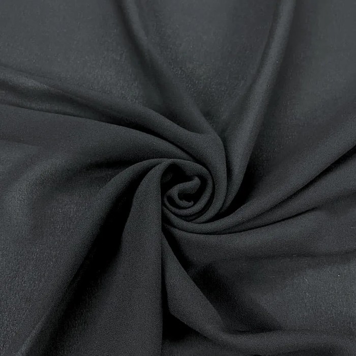 Tissu voile de viscose crêpe noir Tissu voile de viscose crêpe noir