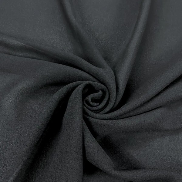 Tissu voile de viscose crêpe noir Tissu voile de viscose crêpe noir