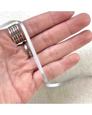 Ruban satin double face gris 3 mm