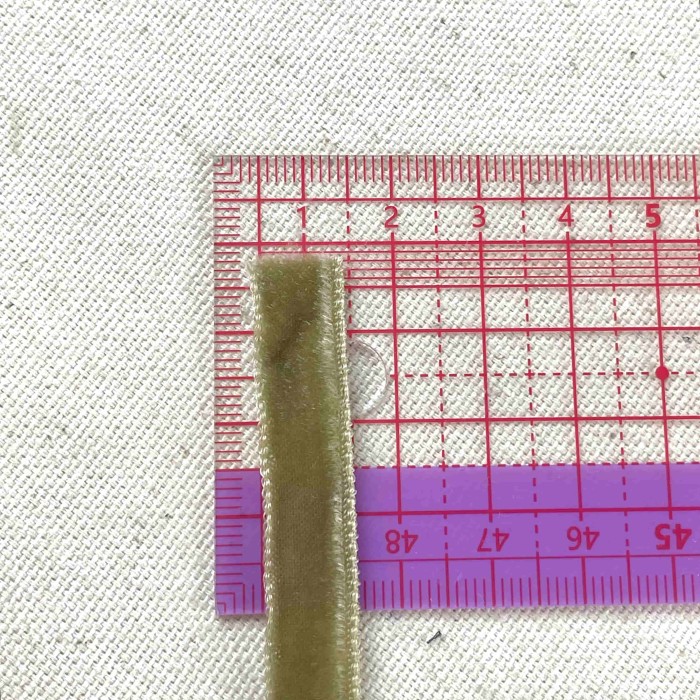 Ruban velours double face olive 10 mm