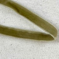 Ruban velours double face olive 10 mm