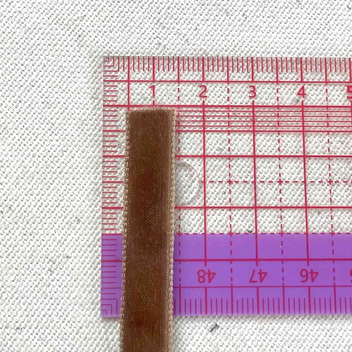 Ruban velours double face marron 10 mm