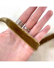 Ruban velours double face kaki 16 mm