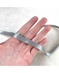 Ruban satin double face gris 10 mm