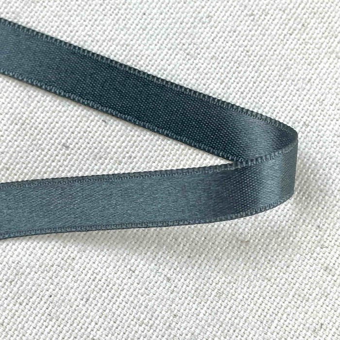 Ruban satin double face gris foncé 10 mm