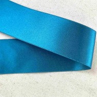 Ruban satin double face turquoise 38 mm