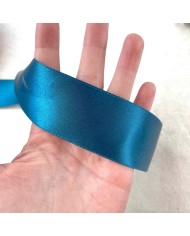 Ruban satin double face turquoise 38 mm