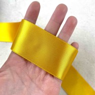 Ruban satin double face jaune 38 mm