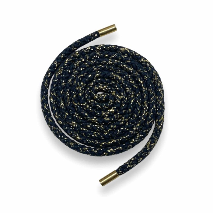 Cordon de serrage bleu foncé or 1.35m