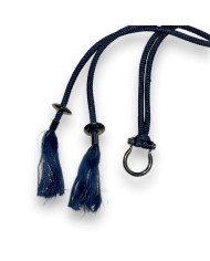 Cordon ceinture bleu marine argent 1m