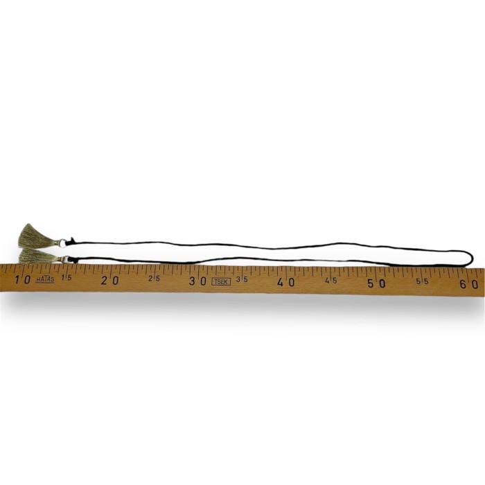 Cordon de serrage noir pompon or 1m