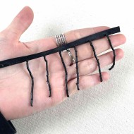 Galon à frange perles noir 5.5cm