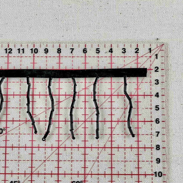 Galon à frange perles noir 5.5cm