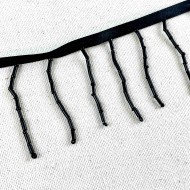 Galon à frange perles noir 5.5cm