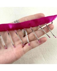 Galon à frange perles rose 5cm