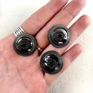 Bouton rond métal fantaisie bijou 22mm Bouton rond métal fantaisie bijou 22mm