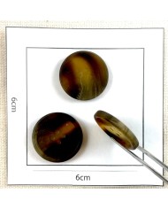 Bouton rond plastique marbre marron 25mm