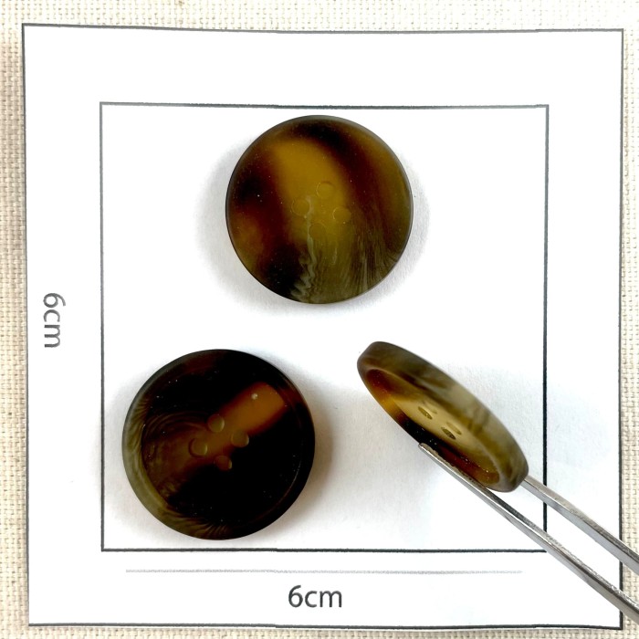Bouton rond plastique marbre marron 25mm