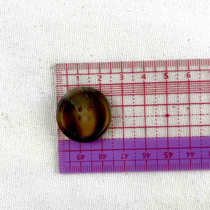 Bouton rond plastique marbre marron 25mm