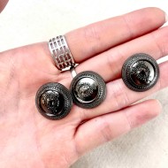 Bouton rond métal fantaisie bijou 20mm Bouton rond métal fantaisie bijou 20mm