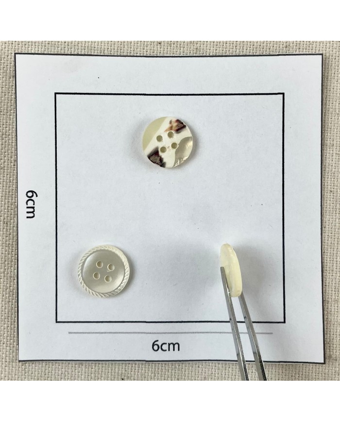 Lot De 8 Boutons Ronds En Nacre - Diamètre 12mm - Couleur Au Choix - Neuf
