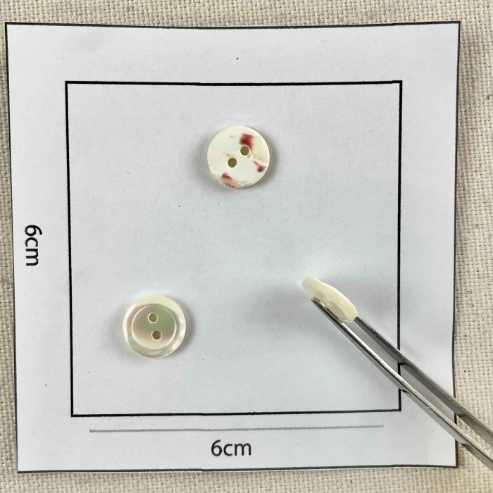 Bouton rond nacre blanc 10mm