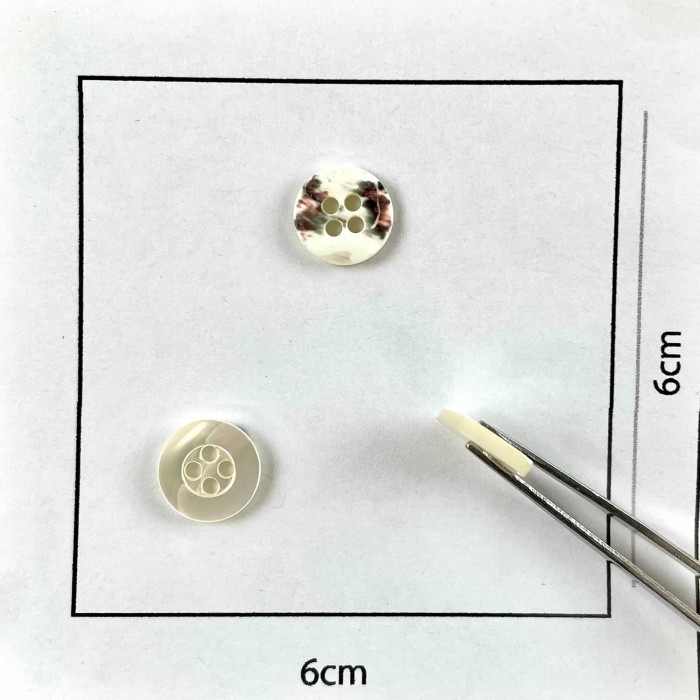 Bouton rond nacre blanc 10mm