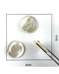 Bouton rond nacre blanc 22mm