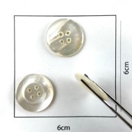 Bouton rond nacre blanc 22mm