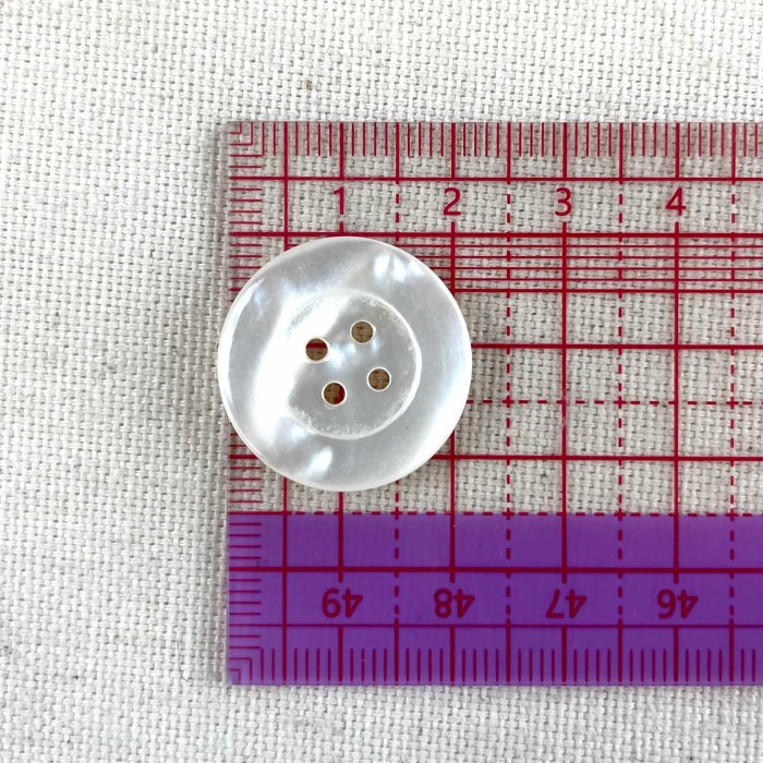 Bouton rond nacre blanc 22mm