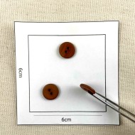 Bouton rond plastique marron 12mm