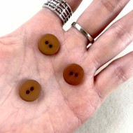Bouton rond plastique marron 12mm